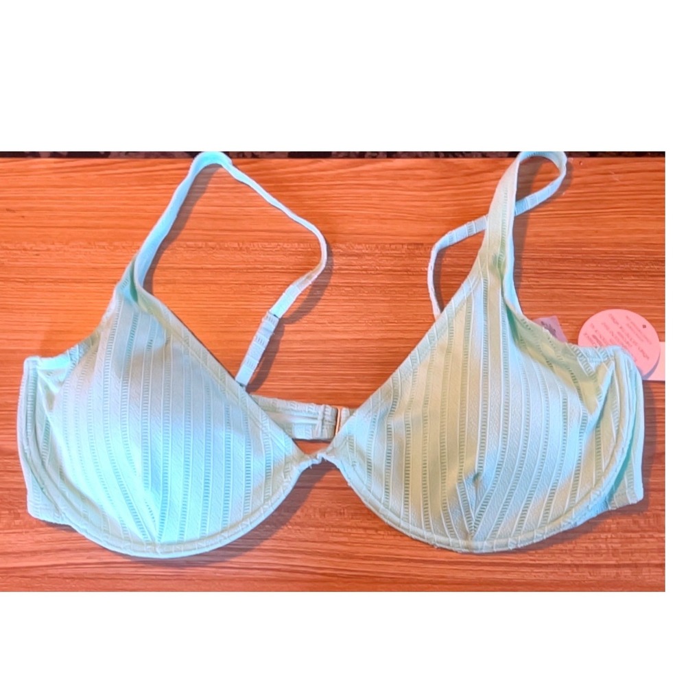 POWER 2 THE FLOWER crochet Mint Green Bikini with Bottoms & shorts‎ 3 piece set